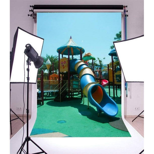 ABPHOTO 5x7ft Photography Backdrop Cartoon Playground Slide Blue Sky Nature Photo Background Backdrops ABPHOTO 5x7ft Photography Backdrop Cartoon Playground Slide Blue Sky Nature Photo Background Backdrops
