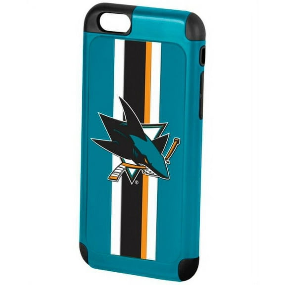 FOCO NHL Licensed San Jose Sharks Hybrid Stripe Case For iPhone 6 & 6s (4.7")