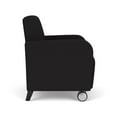 thumbnail image 2 of Siena 17.5" Lounge Reception Guest Chair / Casters / Black Wood Legs / Black, 2 of 5