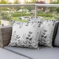 thumbnail image 3 of Black Eucalyptus Leaves Outdoor Pillow Covers Pack of 2 Summer Plants Leaf Floral Farmhouse Waterproof Throw Pillow Covers Decorative Cushion Cases for Patio Garden Tent Balcony Couch 18x18 inch, 3 of 9