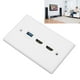 thumbnail image 5 of USB3.0 Wall Plate, ABS Soldering Free HD Multimedia Interface Ethernet Wall Plate Safe Connection 3 Port For Projector For HDTV, 5 of 8