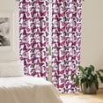 thumbnail image 3 of Ambesonne Butterfly Window Curtains, Vibrant Watercolor, Each 28" W x 95" L, Pink Magenta Black, 3 of 5