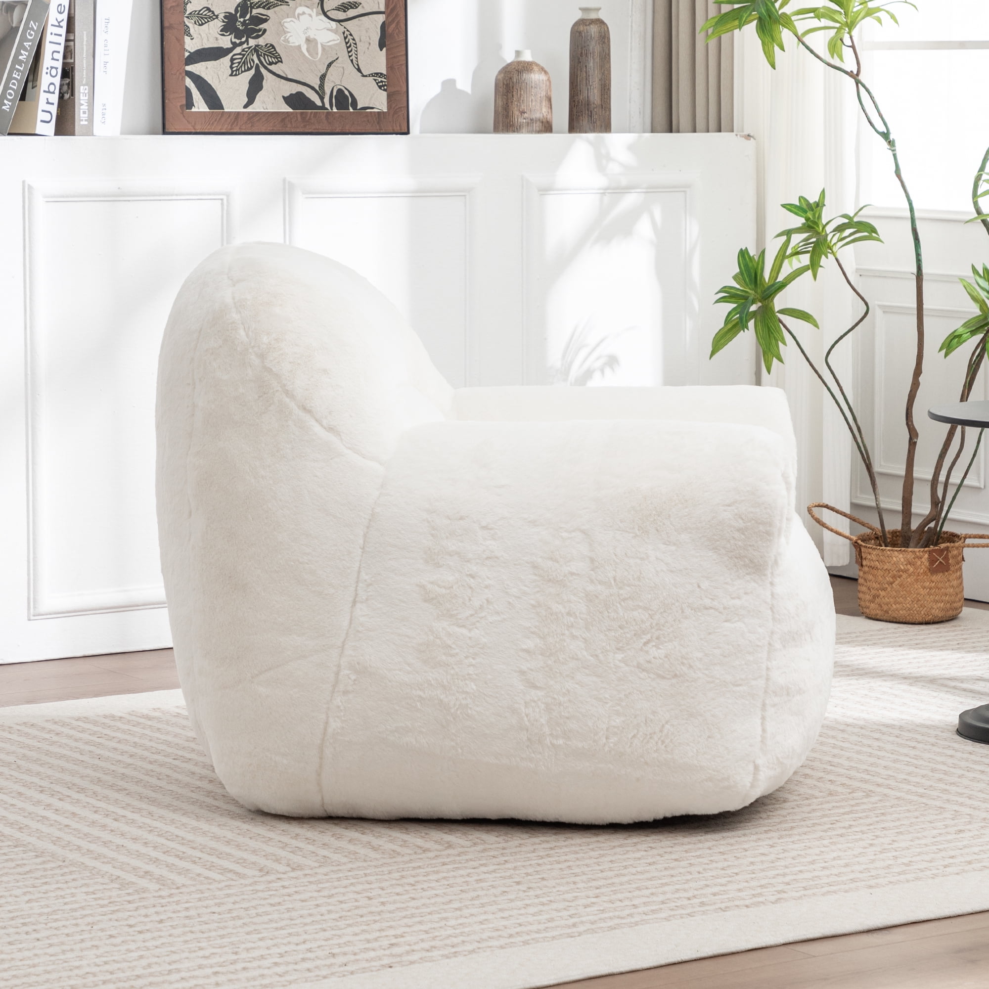 zyoiszvq 4ft Bean Bag Chair for Adults with Filling Memory Foam, Comfy Lazy Sofa Chair for Living Room, Bedroom, Apartment