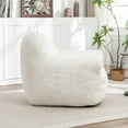 thumbnail image 3 of NEW Bean Bag Chair, Comfy Bean Bag Sofa with Back Support, Faux Fur Bean Bag Chair for Adults and Kids, Stuffed Floor Sofa for Living Room, Bedroom, Apartment, White, 3 of 9