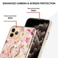 thumbnail image 3 of Allytech Floral Series Soft TPU Back Cover Ring Holder Kickstand Bumper Translucent Shockproof Slim Shell Cell Phone Case Cover for Apple iPhone 11 Pro Max, Pink Flower, 3 of 4