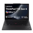 thumbnail image 1 of Lenovo Thinkpad T14 14 Pouces WUXGA Portable à Écran Tactile (Intel Core Ultra 7 255U, 16 Go RAM, 512 Go SSD, Sans OS avec Clé Win11Pro Incluse) - Noir (21QDS6DX00), 1 of 5