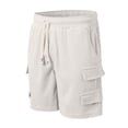 thumbnail image 4 of OSOLU Solid Color Men's Cozy Corduroy Shorts Comfortable Elastic Summer Daily Wear Lightweight Breathable Loose Fit Fashion Trendy Outfit Everyday Comfort Versatile Bottoms, 4 of 5