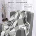 thumbnail image 4 of PiccoCasa Plaid Throw Blanket Decorative Flannel Fleece Blanket for Bed Couch, Gray and White Throw (50" *60"), 4 of 8