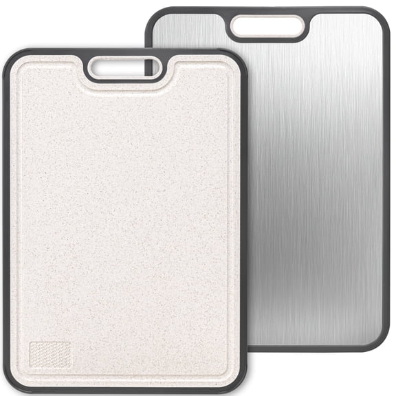 Stainless Steel Cutting Board Large, Double Sided Cutting Board for Kitchen, Non Toxic Chopping Board for Meat, Vegetables,Dishwasher Safe