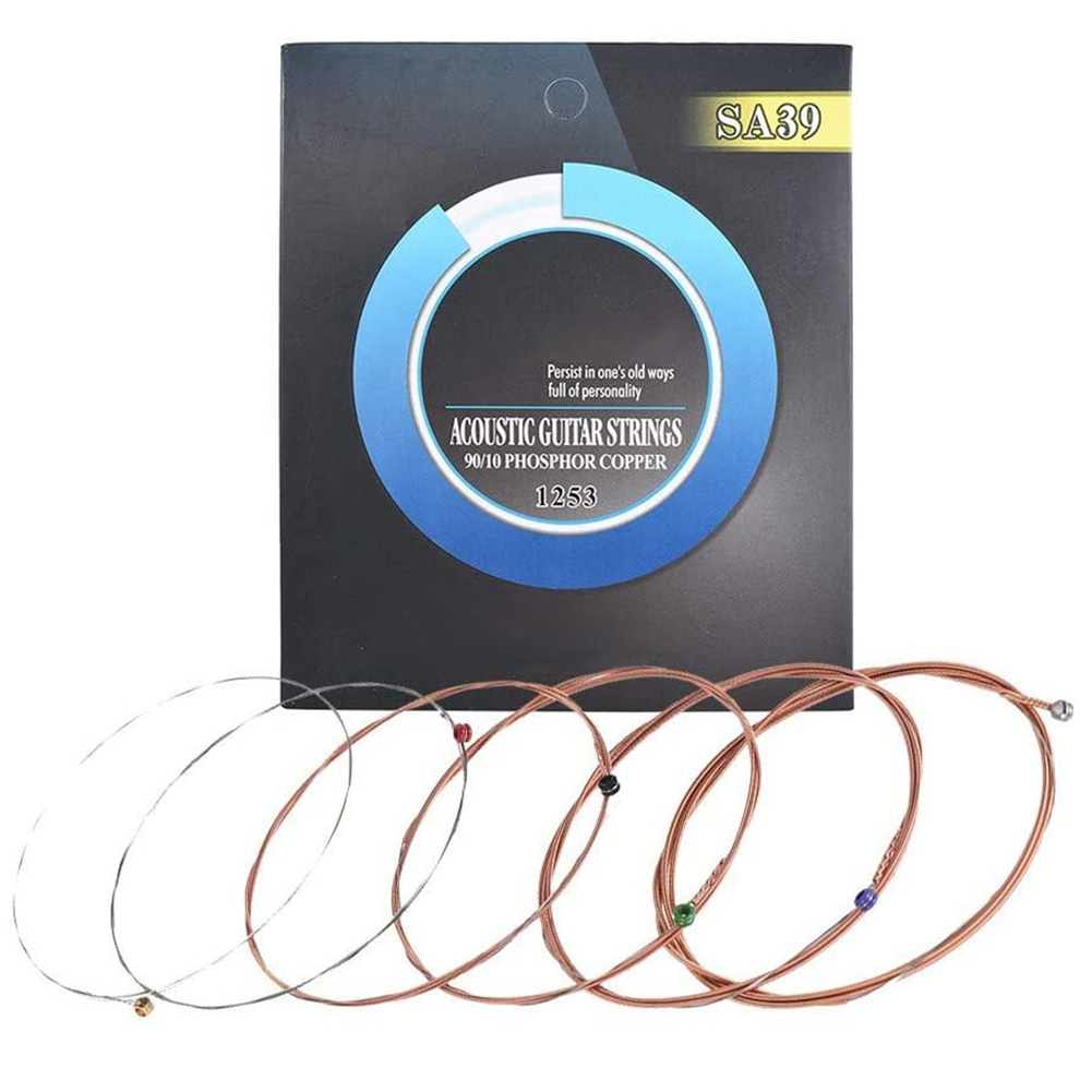 Pegcduu 6pcs Set di Sostituzione Folk Stringa della Chitarra Parti della Chitarra Acustica del Centro di Rame Strings Kit di Strumenti Musicali Accessori Pegcduu 6pcs Set di Sostituzione Folk Stringa della Chitarra Parti della Chitarra Acustica del Centro di Rame Strings Kit di Strumenti Musicali Accessori