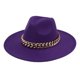 thumbnail image 1 of Bolso tejido a mano y conjunto de cadena fedora de 9,5 cm para mujer y hombre, sombrero de fieltro de ala ancha, bolso de cuero con conjunto de sombrero, Invierno, 1 of 4