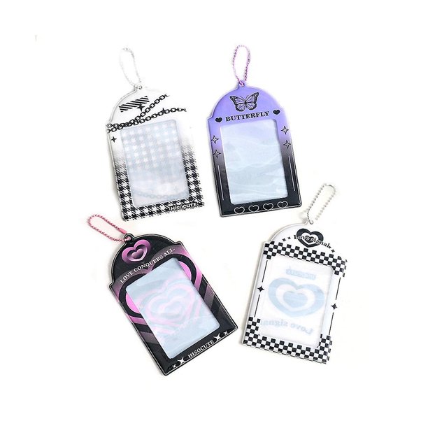 Juego de tarjetas Bolsa de tarjeta de almacenamiento de fotos de tres pulgadas Estudiante Bolsa colgante para tarjetas pequeñas con estrellas, juego de tarjetas Th