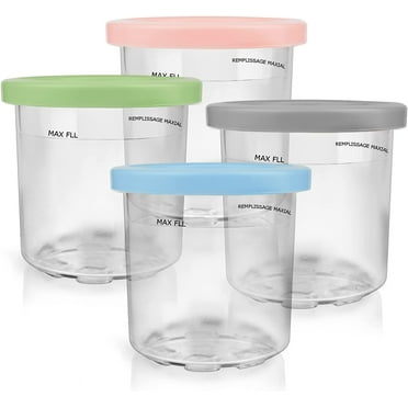 Brenberke Ice Cream Pints Containers, 4 Packs Cream Containers with Lids Replacements for Ninja Creami Pints, Compatible with NC301 NC300 NC299AMZ Series Ice Cream Maker
