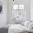 thumbnail image 4 of Gray Shell Coral Kitchen Curtains 72 Inch Length, Coastal Summer Beach Nautical Ocean Grommet Top Bedroom Living Room Curtains, Light Filtering Cafe Curtain Drapes 2 Panels Set 104''x72'', 4 of 9