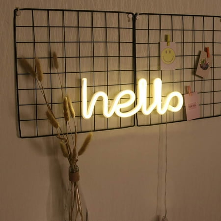 Led Neon Hello Sign Shape Wall Sign Halloween For Cool Light