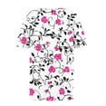 thumbnail image 3 of Dvprdro Womens Floral Print Round Neck Top Short Sleeve Ruched Detail Breathable Summer T Shirts, 3 of 5