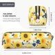thumbnail image 3 of Easygdp Navy Blue Leaf Sunflower para Estuche de Lápices de Cuero, Estuche de Papelería de Cuero, Estuche de Gran Capacidad con Cremallera, 3 of 7