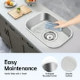 thumbnail image 6 of RV Sink 304 Stainless Steel – 12.6" X 8.66" Drop-in Caravan Kitchen Basin with Soundproofing Pad, Flexible Drainpipe & Filter, Compact Camper Boat Bar Sink for Motorhome Outdoor Kitchen (Silver), 6 of 14