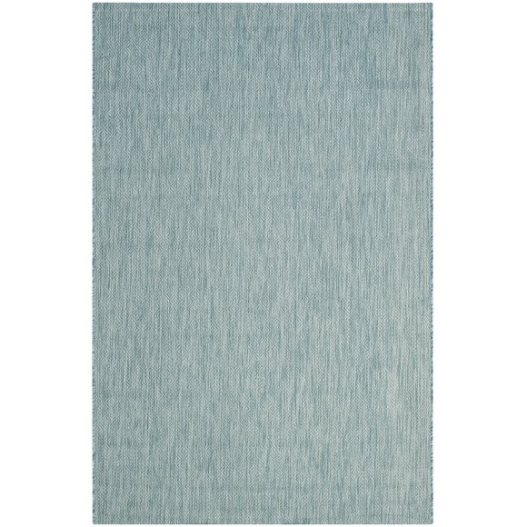 Kingfisher Lane 6'7" X 9'6" Power Loomed Rug in Aqua and Aqua