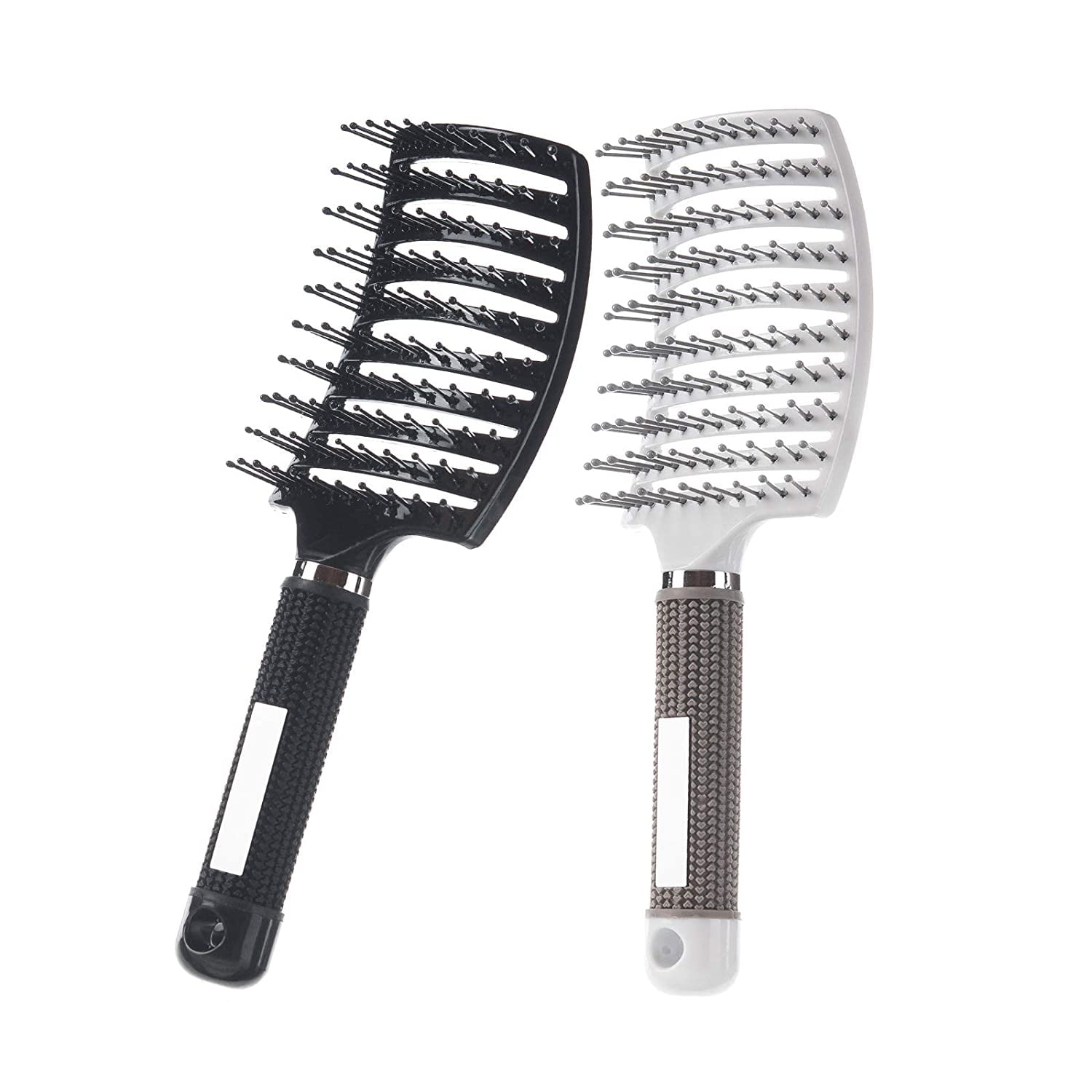 2 Pack Professional Curved Vented Styling Hair Brush for Long Thick Curly  Hair, Barber Hairdressing Styling Tools Fast Drying Hair Detangling Massage  Brushes (White, Black) - Walmart.com