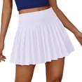 thumbnail image 1 of Pantalones de tenis PINSPARK blancos para mujer con bolsillo en cintura alta, 1 of 6