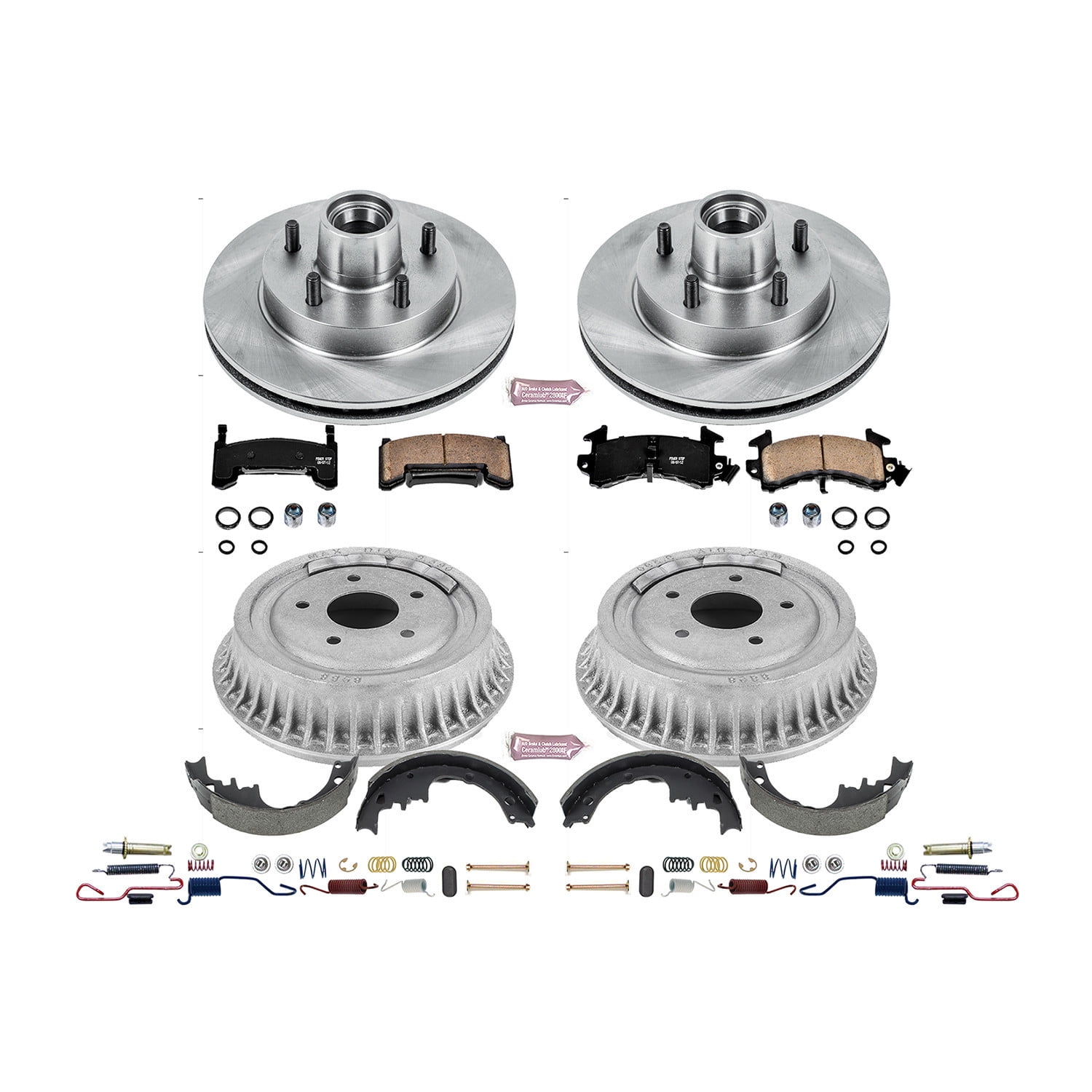 Power Stop Front and Rear Stock Replacement Drum and Shoe Kit KOE15026DK