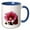 Blue/White, variant on 3drose, Heavenly Pink Hollyhock Malva Flower Cut Out, 11oz Two-tone Black Mug