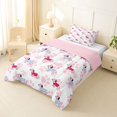 thumbnail image 2 of Homewish Kawaii Dachshund Animal Twin Comforter Sets,Pink Dog Paw Print Bedding Set,Pink Reversible,2pcs,1 Comforter and 1 Pillowcase, 2 of 7
