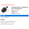 thumbnail image 2 of Front Lower Ball Joint - Compatible with 2003 - 2006 Subaru Baja 2004 2005, 2 of 2