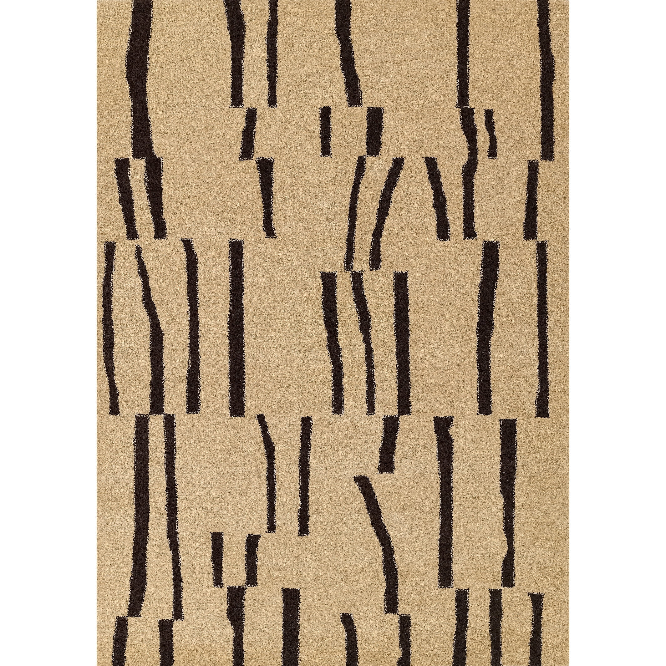 Momeni Simba Hand Tufted Wool Geometric Ivory Area Rug 2' X 3'