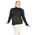 thumbnail image 2 of Stretch Is Comfort Women's Plus Size Warm Long Sleeve Turtleneck Top Black 7X, 2 of 6