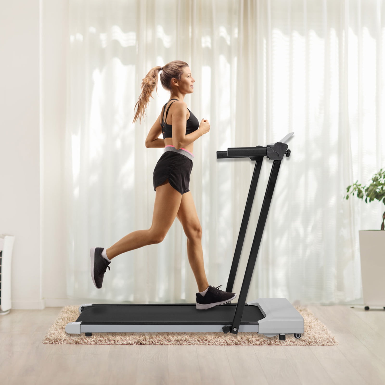 Noaman Grey Folding Treadmill 2.5HP, 7.5MPH & 12 Programs
