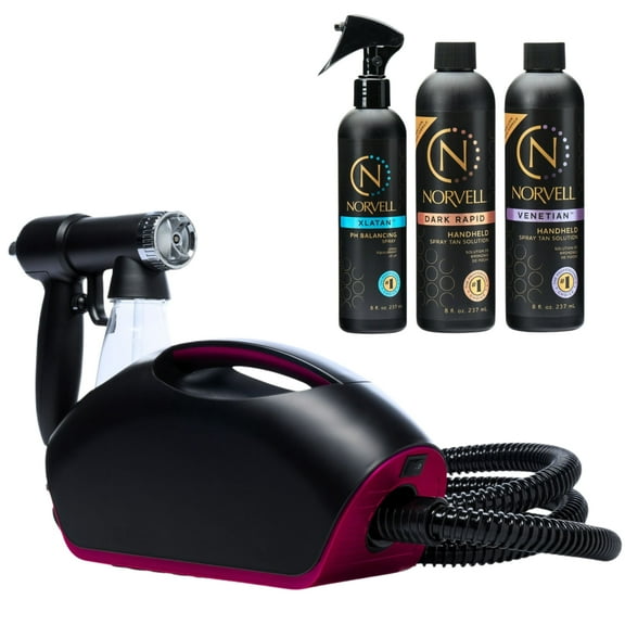 Fascination Spray Tanning Kit Machine Bundle with Tanning Solution and Prep Spray