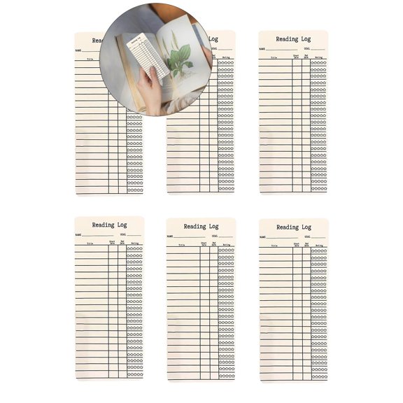 Dvruxg 6 Pcs Reading Log Bookmark, Double-Sided Book Tracker Bookmark Reading List Page Marker Creative Library Cards Book Accessories for Book Lovers