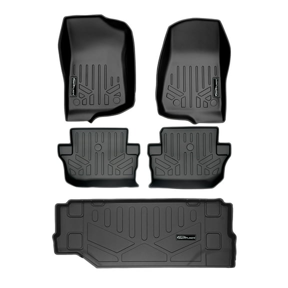 SMARTLINER 3 Rows Custom Fit Floor Liners Compatible with 2018 - 2025 Jeep Wrangler 2 Door and JL