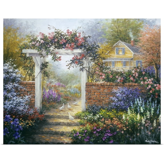 Great BIG Canvas | Rolled Nicky Boehme Poster Print entitled Rose Arbor