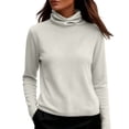 thumbnail image 4 of XuJwPNcy Turtleneck Tops for Women Soft Basic Long Sleeve Pullover Casual Comfortable Outfits Ladies Fall Winter Clothes, 4 of 6