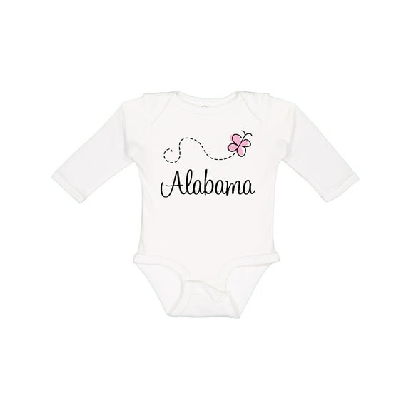 Inktastic Butterfly Alabama Boys or Girls Long Sleeve Baby Bodysuit