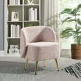 thumbnail image 3 of Abrina Vanity Chair in Dusty Rose Fabric with Gold Legs, 3 of 9