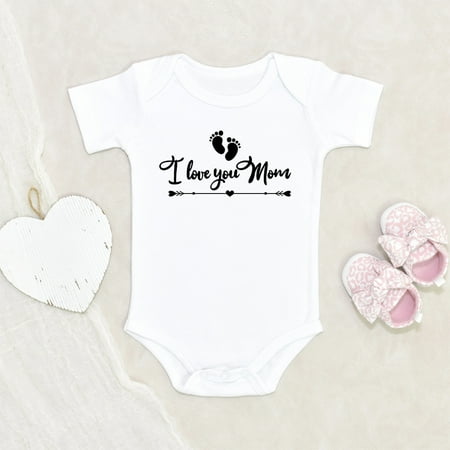 

Newbabywishes - Cute Loves Mom Baby foot Baby Clothes for Boys and Girls - Newborn Baby Clothes