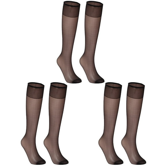 BLOCLOALO 5 Pc Short Socks Women Calf Socks 5 Pairs of Women's Silk Thigh High Socks Nylon Socks forWomen Tights Knee High Socks forBoots Comfortable Thin Socks Breathable Socks Black One Size