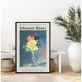 thumbnail image 3 of IDEA4WALL Framed Canvas Art Wall Decor Roses in a Champagne Glass Master Aritst è„¡douard Manet Oil Painting Impressionism Traditional Scenic for Dorm Home Office - 16"x24", 3 of 4