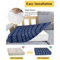 thumbnail image 5 of Navy Blue Striped Couch Cushion Covers Stretch, Washable Sofa Seat Covers Individual Seat Cushion Sofa Slipcovers Modern Abstract Art Geometric Stripes Couch Cover Furniture Protector L-1PCS, 5 of 7