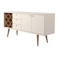 thumbnail image 1 of Pemberly Row Wood Wine Rack Sideboard in Maple Cream & Off White, 1 of 9
