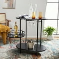thumbnail image 6 of SAFAVIEH Iva Modern Style 3 Tier Swivel Bar Table, Matte Black (29.5 in. W x 17.7 in. D x 32.8 in. H), 6 of 15