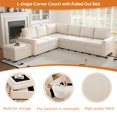 thumbnail image 3 of Bonzy Home Sectional Sofa Bed with Storage and Pull-Out Sofa Couch for Living Room Beige, 3 of 9
