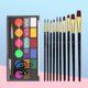 thumbnail image 5 of Kit de pintura facial y corporal de 18 colores con 10 pinceles para maquillaje de Halloween Mezcla de 18 colores, 5 of 8