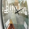 thumbnail image 2 of Designart 'Lake House Happy Quote' Traditional wall clock, 2 of 4