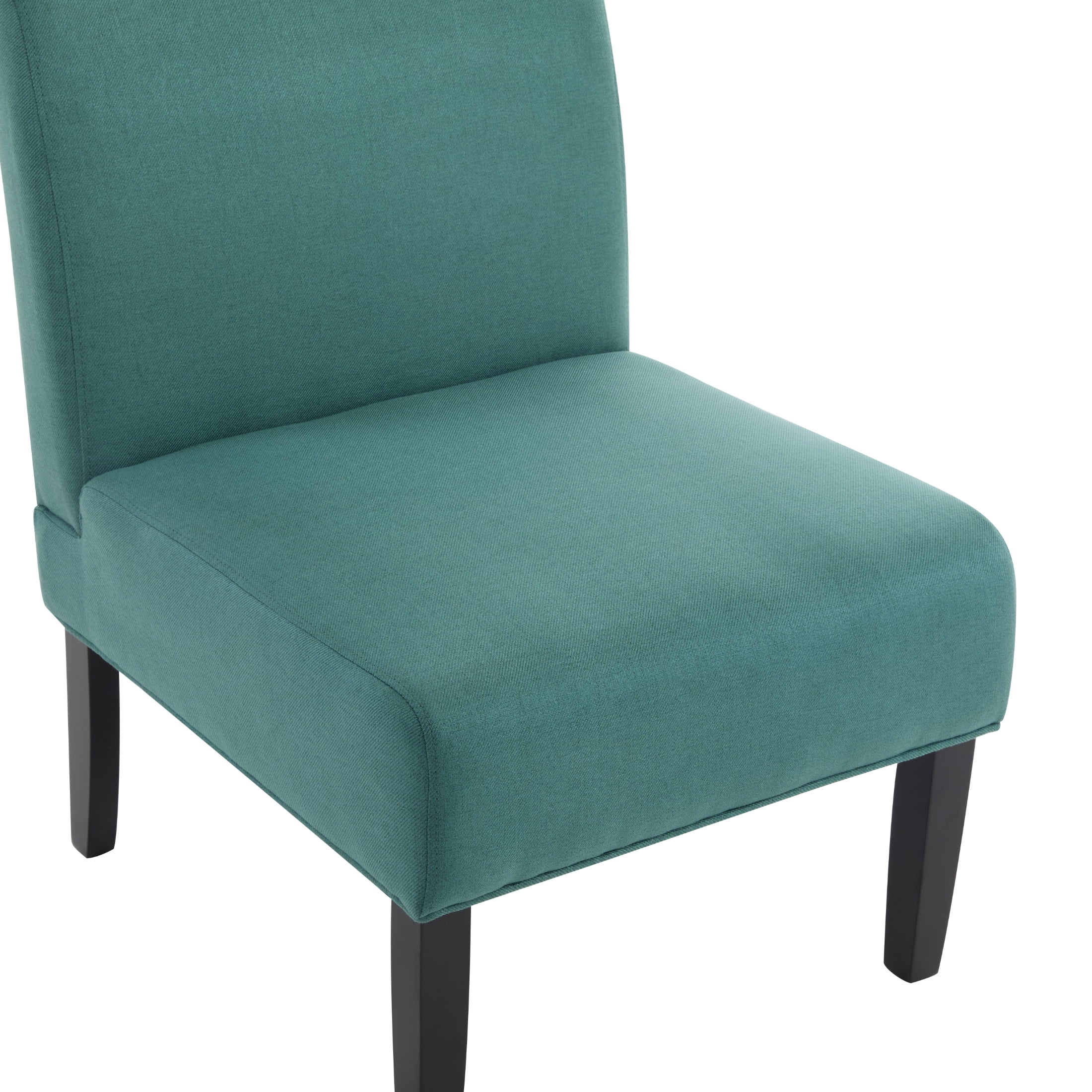 Noble House Kacey Dark Teal Fabric Slipper Chair, Blue