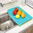 thumbnail image 3 of 18 x 13" Kitchen Drain Board, Large Plastic Draining Tray with Side Drop Slope Diversion, Side Dish Drying Tray, Dish Drainer Drip Rack Tray with Non-Slip Base, 3 of 6
